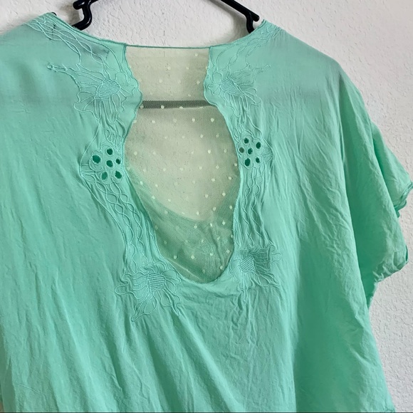 LF Kiwi Tucker Mint green tie front top - Picture 5 of 6